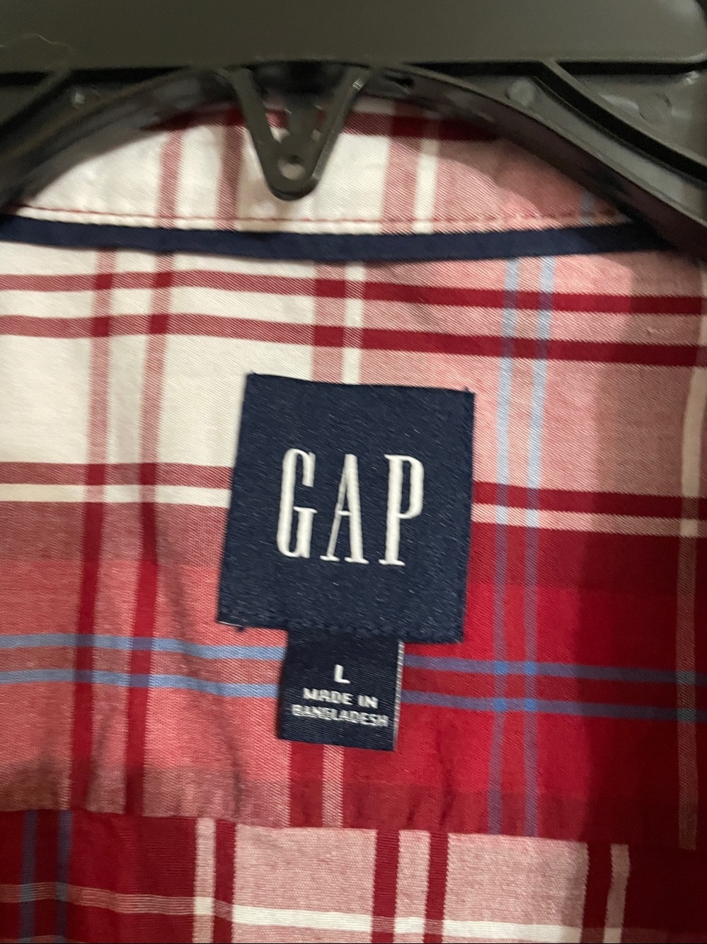 Men’s GAP Red and White Plaid Shirt - Picture 7 of 9